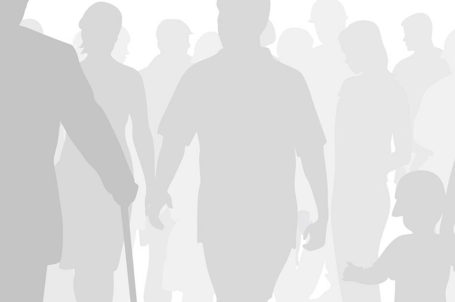 grauer Banner mit verschiedenen Personen