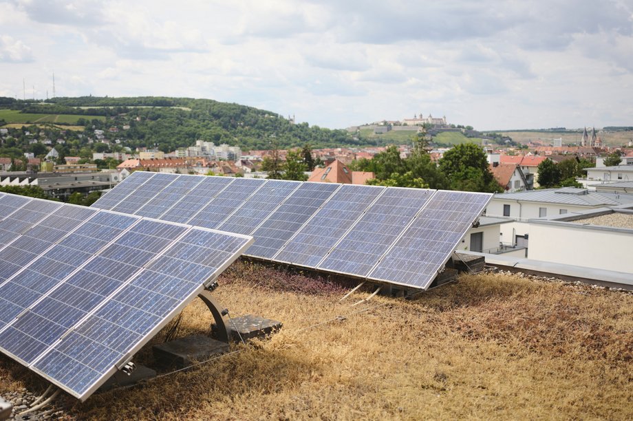 Solaranlage auf einem Flachdach